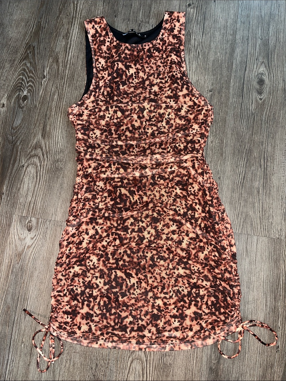 MOTEL ROCKS Sleeveless Ruched Animal-Print Dress